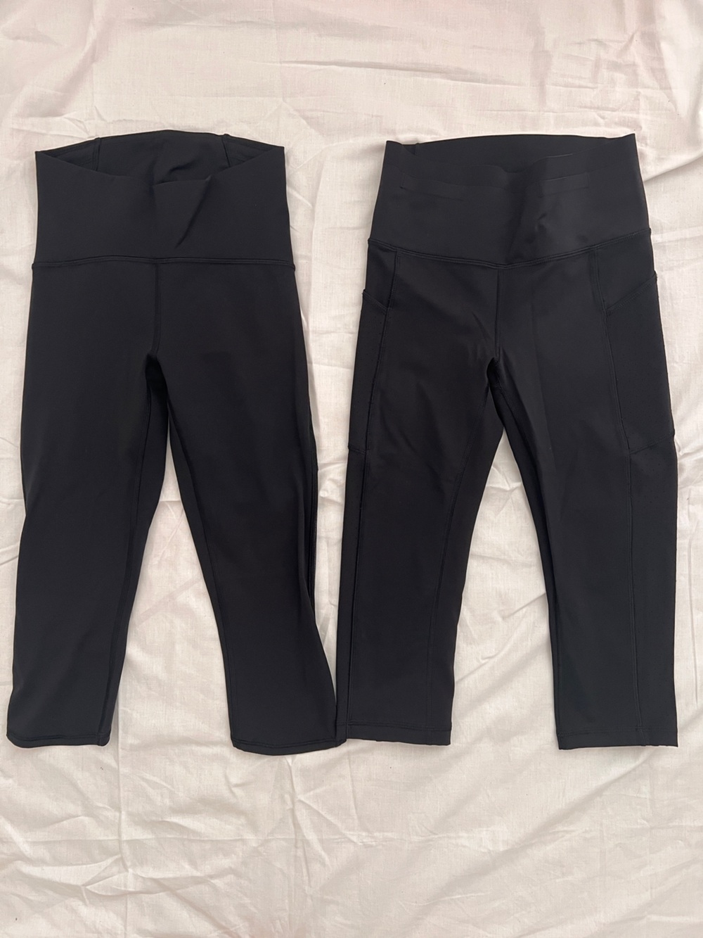 2 Lululemon Women’s High-Waist Black Active Capri Leggings size 4